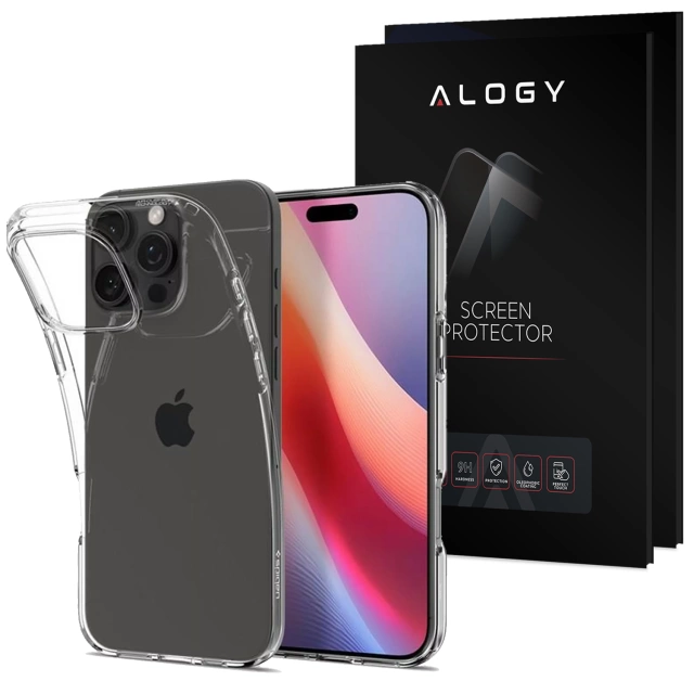 Etui + Szkło do iPhone 16 Pro  Max Spigen Liquid Crystal obudowa na telefon