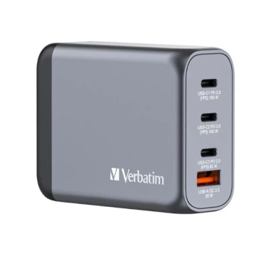 Verbatim GaN 100W Wandladegerät 3xUSB-C/USB-A-Adapter