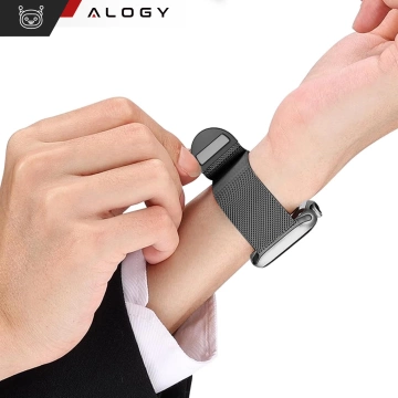 Alogy Stahlarmband für Apple Watch 42/44/45/49 mm Edelstahl Schwarz