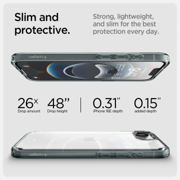 Spigen Ultra Hybrid Case für iPhone 16E Space Crystal TPU PC Transparent