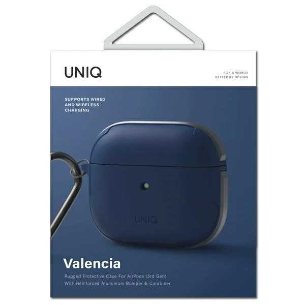 Etui ochronne na słuchawki UNIQ etui Valencia do Apple AirPods 3 niebieski/blue Antimicrobial