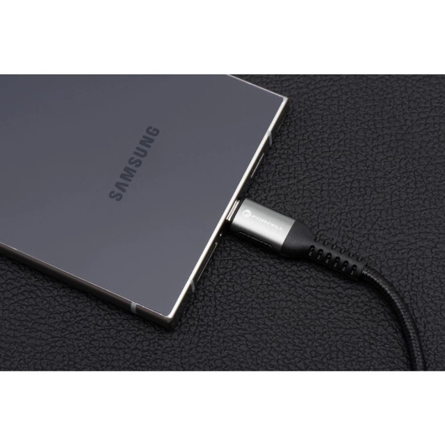 Kabel USB-C 27W 2m Forcell Lightning PD Nylon LAPTOP PC SMARTFON