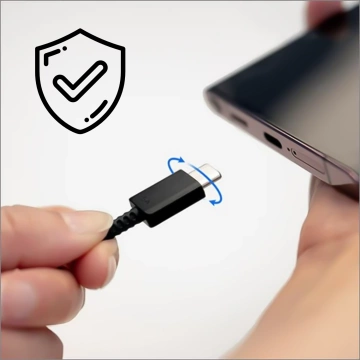 Original Samsung USB-C-auf-USB-C-Kabel EP-DW767 zum Aufladen, 1,8 m, 3 A, 25 W/45 W, Weiß
