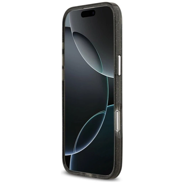 Etui Ochronne do iPhone Air Karl Lagerfeld IML Glitter K&C Heads MagSafe Czarny