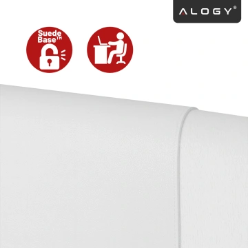 Schreibtischunterlage 90 × 45 cm – rutschfeste Schutzmatte aus elegantem PU-Kunstleder, für Maus und Tastatur, stilvoll und langlebig – Alogy WorkMat™ Weiß