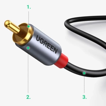 "Kabel UGREEN Audio Audiokabel USB Typ C (männlich) - 2 RCA (männlich) 1,5 m grau (20193 CM451)"