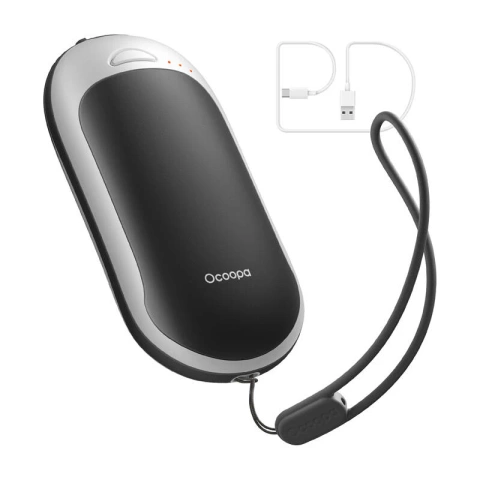 Ocoopa HotPal PD 5000mAh Powerbank Handwärmer, USB-C, Weiß/Schwarz