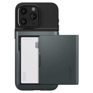 Spigen Slim Armor CS Hülle für Apple iPhone 15 Pro – dunkelgrün