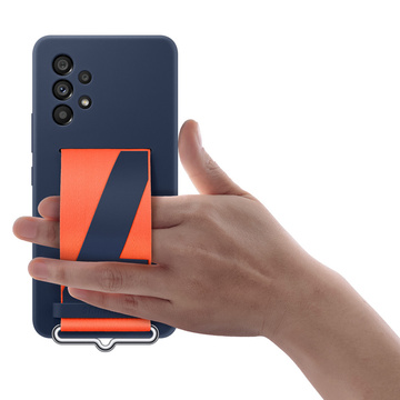 Original Samsung Silikon Cover Strap Hülle für Samsung Galaxy A53 5G Marineblau