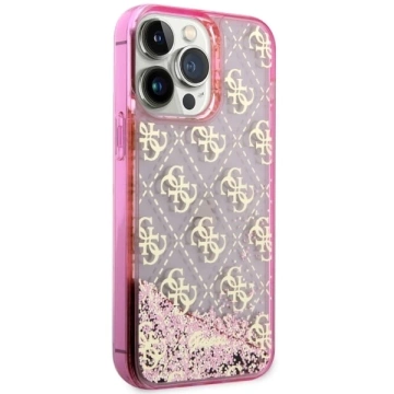 Etui Guess GUHCP14LLC4PSGP do iPhone 14 Pro 6.1" hardcase Liquid Glitter 4G Transculent