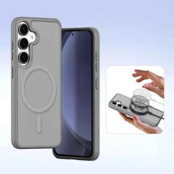Samsung Galaxy S25 Dux Ducis Lava Lederhülle Grau