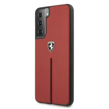 Etui für das Telefon Ferrari Hardcase für das Samsung Galaxy S21 czerwony/red hardcase Off Track Leather Nylon Stripe