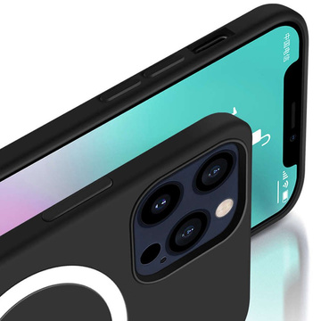 Etui do MagSafe Ultra Slim Mag Alogy do ładowarek Qi do Apple iPhone 13 Pro Czarne + Szkło