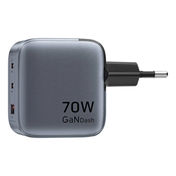 GaN Vention USB-C CA 70W Ladegerät Grau