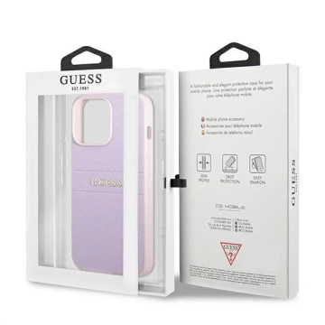 Guess GUHCP13LPSASBPU iPhone 13 Pro / 13 6,1" purpurowy/lila Saffiano Hot Stamp