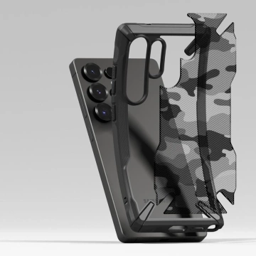 Etui für Samsung Galaxy S25 Ultra Ringke Fusion X Camo Schwarz