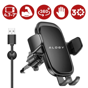 Uchwyt do Samochodu na Telefon Szybę Deskę Kokpit Kratkę samochodowy Holder mocny + Organizer na kabel