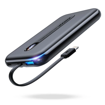 Joyroom Powerbank mit eingebautem Lightning Kabel 20W 10000mAh PD QC3.0 schwarz (JR-L001-lightning)