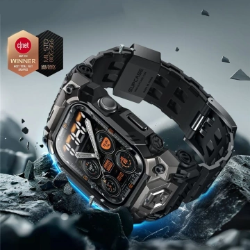 Apple Watch 10 (46 mm) Schwarzes SUPCASE Unicorn Beetle Ore-Gehäuse mit Armband