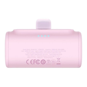 Baseus Compact Powerbank 5000 mAh 20 W USB-C Mini Schnellladung Rosa