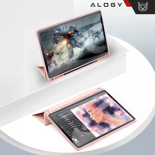 Etui z klawiaturą z miejscem na rysik do Samsung Galaxy Tab S10 FE / S10 Lite / S9 FE 10.9" Alogy Keyboard Case Różowe