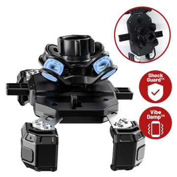 Uchwyt Motocyklowy na Telefon Kewig do Kierownicy i Lusterka, Antywstrząsowy z Systemem Antywibracyjnym, Rotacja 360°, Kompatybilny z Telefonami 5.4–7" – Czarny