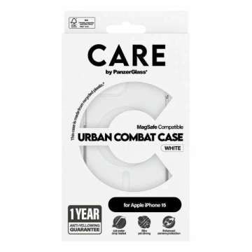 iPhone 15 CARE by PanzerGlass Urban Combat Case 6,1" MagSafe weiß