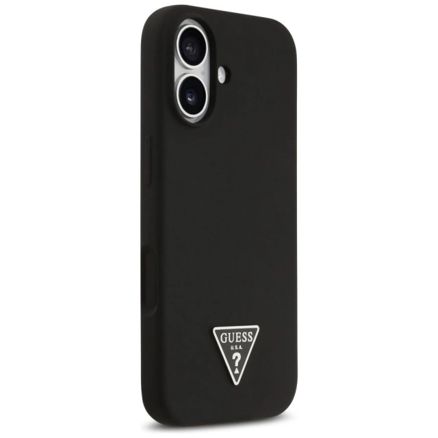 Etui Guess Hardcase Silicone Triangle Logo MagSafe do iPhone 17 czarne