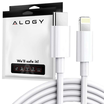 2m USB-C auf Lightning Kabel Alogy Fast Charge iPhone Ladekabel 20W weiß