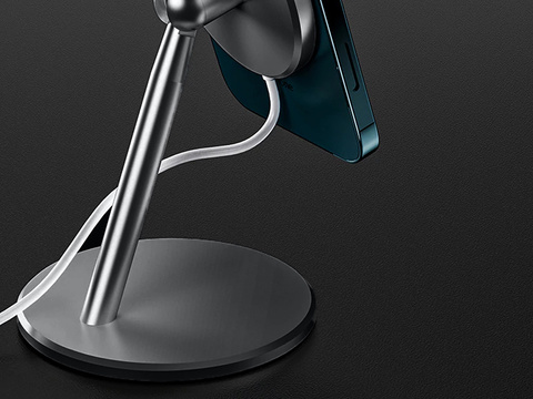 Uchwyt stojak do ładowarki Qi MagSafe na biurko Alogy do iPhone 12 Szary