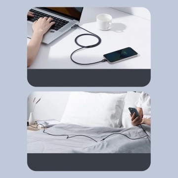 Baseus Crystal Shine Series Kabel USB-Kabel für schnelles Aufladen und Datenübertragung USB Typ A - Lightning 2.4A 2m lila (CAJY000105)