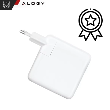 Ładowarka Zasilacz do Apple MacBook Alogy Universal Charger Kabel 2m USB-C do USB-C Szybkie ładowanie PowerDelivery PD 87W Biały