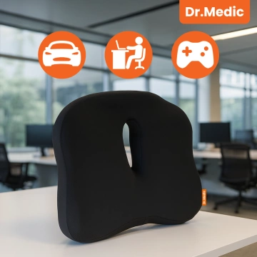 DR.MEDIC SeatRest™ Ergonomisches Bürokissen für Autositze, Steißbeinstütze, für Bürostühle, Autositze
