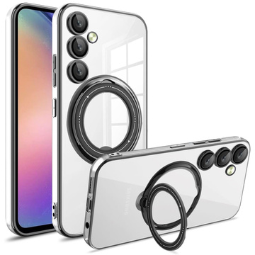 Hülle für Samsung Galaxy S24 Plus Magnetische Hülle Ring Mag Safe Klarer Halter Magnet Alogy Schwarz Klares Glas