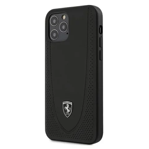 Etui na telefon Ferrari iPhone 12/12 Pro 6,1" czarny/black hardcase Off Track Perforated