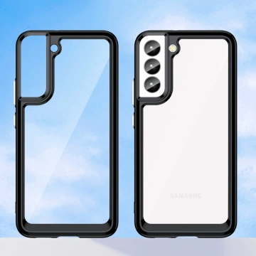 Handyschutzhülle Outer Space Case für Samsung Galaxy S23 Plus Hülle mit flexiblem Rahmen schwarz