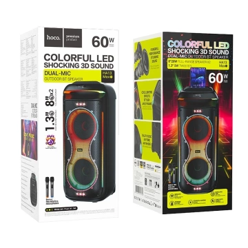 HOCO HA13 Max Karaoke-Set 60W, RGB LED, 2× kabellose TWS-Mikrofone