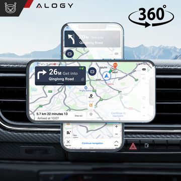 Autohalterung mit Qi-Ladegerät für MagSafe Alogy auf einem 15-W-Kühlergrill Schwarz