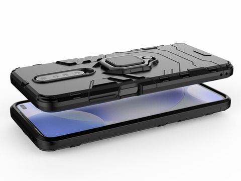Alogy Stand Ring Armor Hülle für Xiaomi Poco X2 schwarzes Glas
