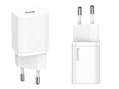 Baseus Super Si USB-C Wandladekabel für iPhone 20W Weiß