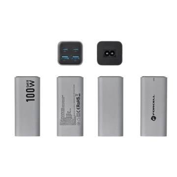 Forcell GaN III Desktop-Ladegerät 100 W 2 x USB-C 2 x USB-A PD QC SFC