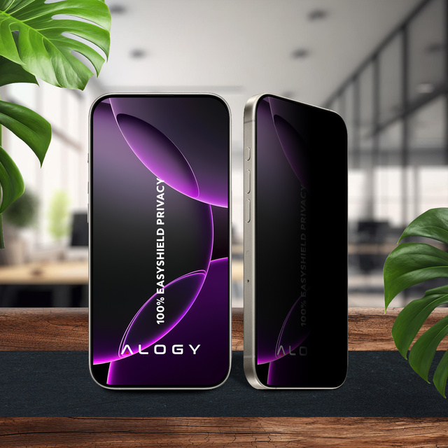 Szkło hartowane Prywatyzujące do Samsung Galaxy S25 ochronne szkiełko na ekran 9H Alogy Privacy EasyShield™️ z ramką montażową