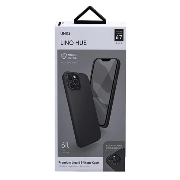 UNIQ Etui Lino Hue iPhone 12 Pro Max 6,7" czarny/ink black Antimikrobiell