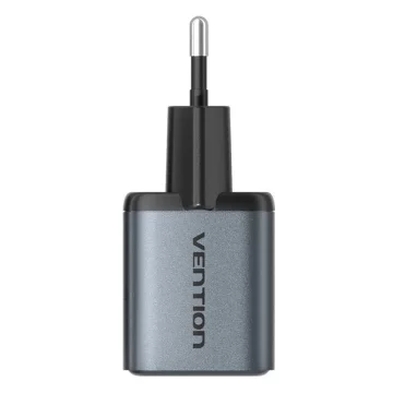 Ładowarka GaN Vention USB-C + USB-A 30W Szara