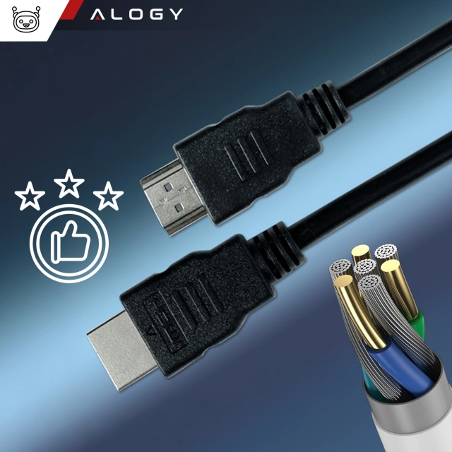 Kabel HDMI 1.4 Alogy High Speed Ethernet 4K 30Hz 1.5m Czarny