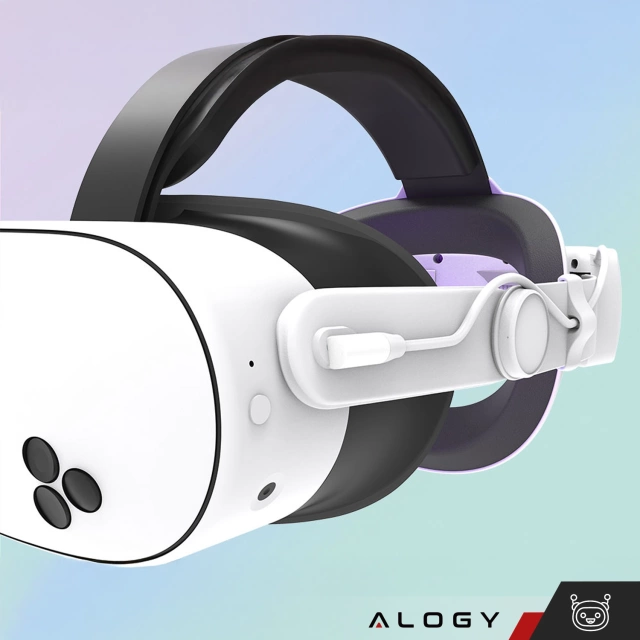 Regulowany wymienny pasek opaska Alogy Akumulator 12000 mAh do Meta Quest 3 Elite Color RGB