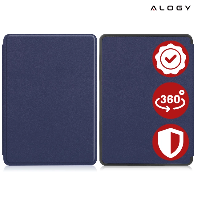 Etui ochronne na czytnik E-Book Alogy ProBook Cover obudowa do Kindle Paperwhite 6 2024 Granatowe
