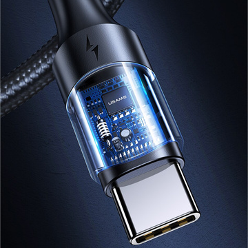 USAMS USB-C auf USB-C 100 W PD Schnellladung QC FCP 3 m schwarzes Kabel