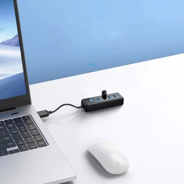 Hub USB-A Orico PW4U-U3 4x USB-A 3.0 Czarny