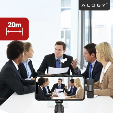 2x Alogy Lightning Wireless Lavalier-Mikrofon für Apple iPhone iPad Kleine Mikrofone Set bestehend aus zwei Mikrofonen